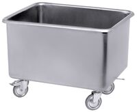 Vielzweckbecken mit 4 Lenkrollen, I: 240 ltr., 85 x 65 x 63 cm, Edelstahl Vielzweckbecken mit 4 Lenkrollen, I: 240 ltr., 85 x 65 x 63 cm, Edelstahl
