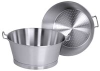 Fettseiher mit feststehenden Griffen, I: 16 ltr., D: 38 cm, H: 18 cm, Edelstahl Fettseiher mit feststehenden Griffen, I: 16 ltr., D: 38 cm, H: 18 cm, Edelstahl