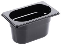 GN-Behälter 1/9, Polycarbonat schwarz, 17,6 x 10,8 cmTiefe: 100 mm, I: 1,06 ltr. GN-Behälter 1/9, Polycarbonat schwarz, 17,6 x 10,8 cmTiefe: 100 mm, I: 1,06 ltr.