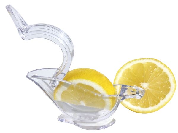 Zitronenschnitzelpresse, transparent, Acryl, L: 12 cm, H: 5 cm