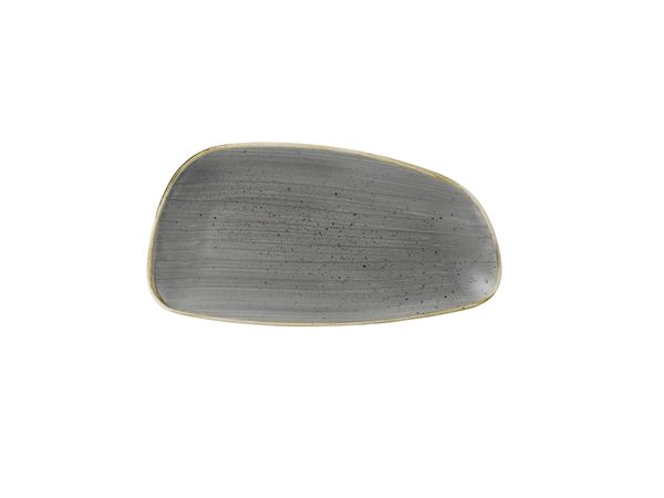 Churchill, Stonecast : Peppercorn Grey - Chefs Geo Platte, asymmetrisch, 30 x 15,5 cm