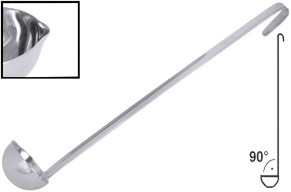Dressingschöpfer, fugenlos, Edelstahl, I: 0,06 ltr., D: 6,5 cm, Stiellänge: 36 cm