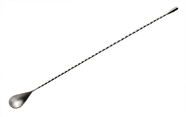 Barlöffel L: 44 cm, Edelstahl, mit gedrehtem Stiel