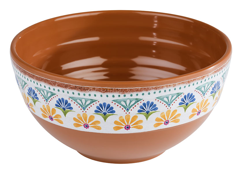 Schale ARABESQUE, Melamin, D: 15,5 cm, H: 8 cm, I: 0,8 ltr., innen:  Terrakottaoptik, außen: Dekor | Gastro-Inn | Tabletts