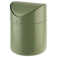 Tischrestebehälter m. abnehmbaren Schwingdeckel, Edelstahl, D: 12 cm, H: 17 cm, Farbe: smoke green Tischrestebehälter m. abnehmbaren Schwingdeckel, Edelstahl, D: 12 cm, H: 17 cm, Farbe: smoke green