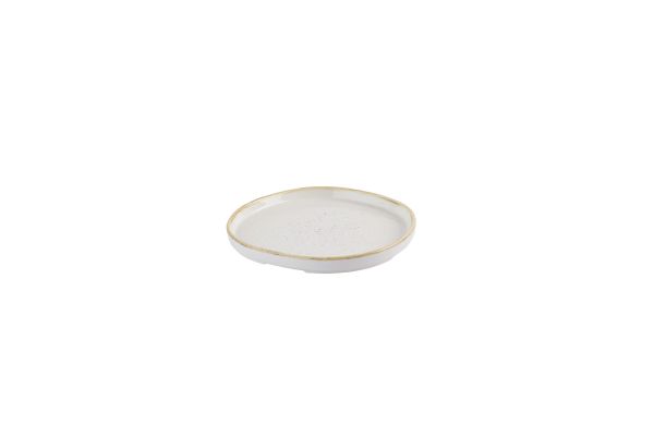 Churchill, Stonecast : Barley White - Teller flach organisch m. erhöhten Rand, 21 x 2 cm