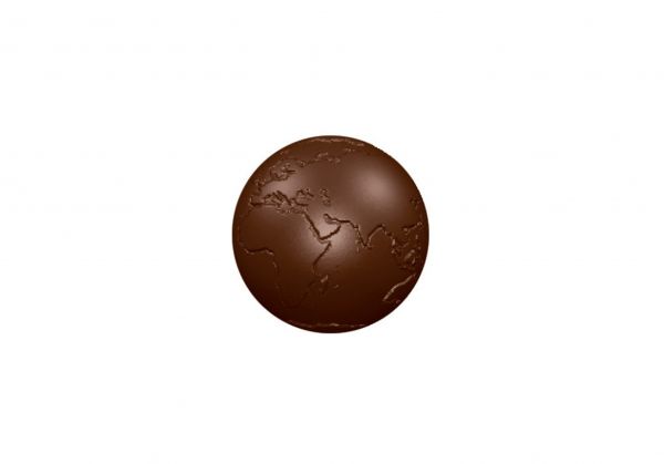 Schokoladen- Form Weltkugel, Doppelform, 275 x 135 mm, 2 x 4 Stück D: 50 mm