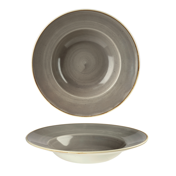 Churchill, Stonecast : Peppercorn Grey - Teller tief Fahne, 27,7 cm/ 0,47 ltr.