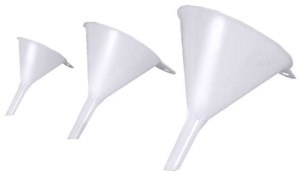 Trichter weiß, I: 0,08 ltr., D: 7 cm, H: 10,5 cm, HDPE