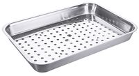 Grill-, Abtropfschale, EdSt. 18/10, hochglänzend, Einsatz mit 10 mm Lochung, 50 x 35 x 5,5 cm Grill-, Abtropfschale, EdSt. 18/10, hochglänzend, Einsatz mit 10 mm Lochung, 50 x 35 x 5,5 cm