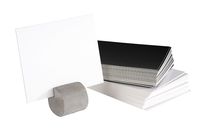 Kartenhalter, 4er Set, Beton, mit 15 schwarzen u. 15 weissen Karten, B x L: 3 x 3 cm, H: 3 cm Kartenhalter, 4er Set, Beton, mit 15 schwarzen u. 15 weissen Karten, B x L: 3 x 3 cm, H: 3 cm