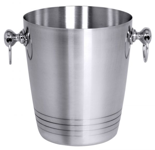Sektkühler mit zwei Fallgriffen, Aluminium, D: 19 cm, H: 22 cm