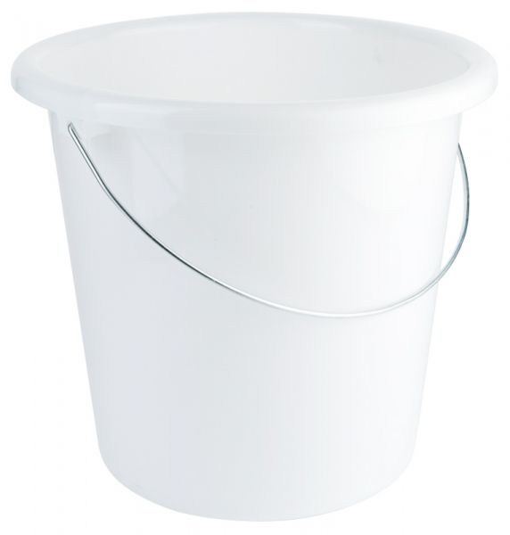 Kunststoffeimer, lebensmittelgeeingnet, weißem PP, I: 11 ltr., D: 25 cm, H: 27 cm