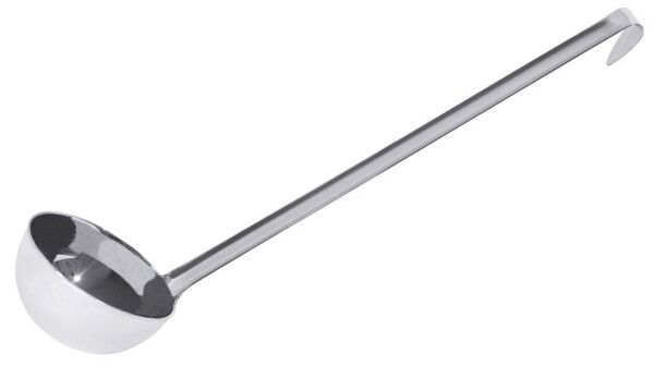 Schöpfkelle, leicht, Edelstahl, I: 0,15 ltr., D: 8 cm, Stiellänge: 27 cm