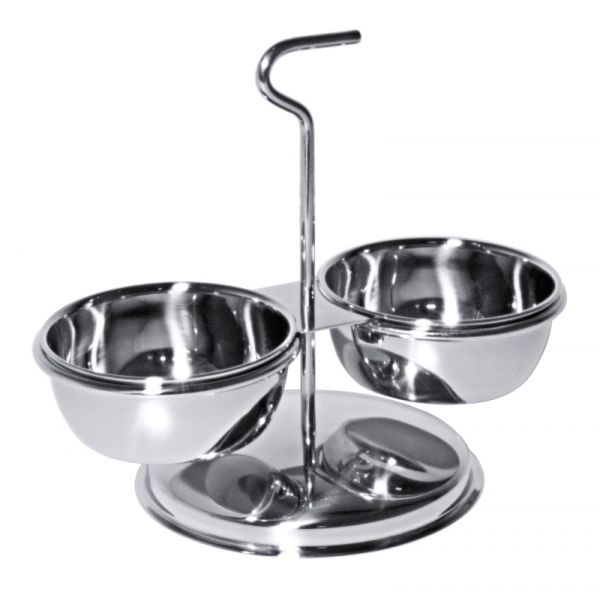 Dip-Schalenset, mit zwei Schalen, Edelstahl, I: 0,2 ltr., D: 9,5 cm, B: 22 cm, H: 14 cm