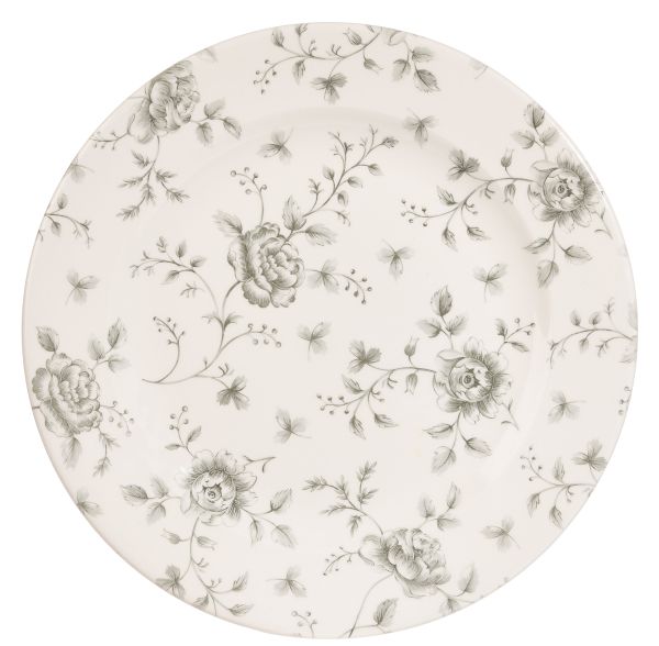Churchill, Vintage Prints : Grey Rose Chintz - Teller flach Fahne 27,6 cm