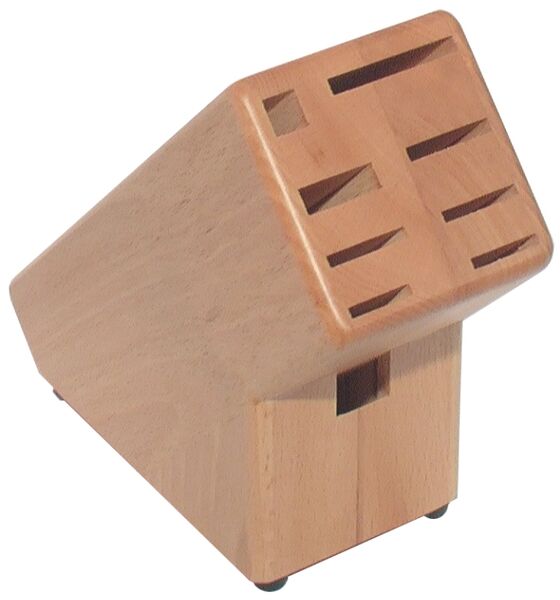 Messerblock aus Buchenholz, L: 19 cm, B: 10 cm, H: 21 cm