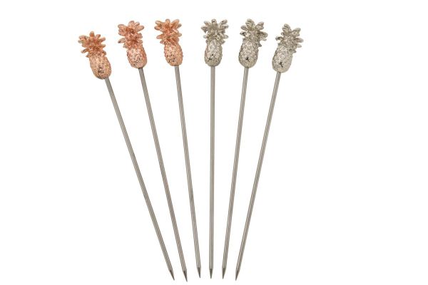 Cocktailspieß- Set, Ananas, 6-teilig, 1 x 12 x 26,5 cm
