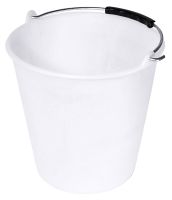 Kunststoffeimer, lebensmittelgeeingnet, mit Bügel, weißem PP, I: 7 ltr., D: 24 cm, H: 25,5 cm Kunststoffeimer, lebensmittelgeeingnet, mit Bügel, weißem PP, I: 7 ltr., D: 24 cm, H: 25,5 cm