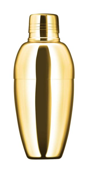 Cobbler Shaker, Edelstahl, goldfarben, 500 ml, 9 x 9 x 20,5 cm