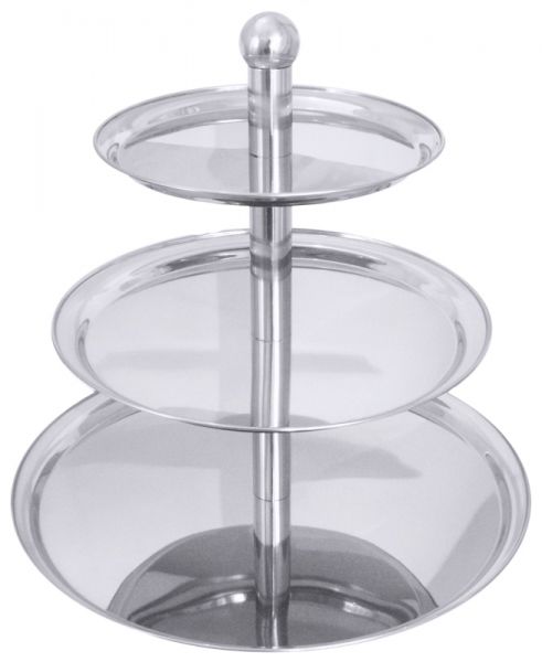 Etagere, dreistufig, Edelstahl, D: 30/40/50 cm, H: 49 cm