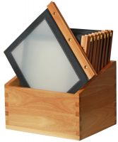 Speisekartenmappe, Holz, schwarz, 32 x 26 cm Speisekartenmappe, Holz, schwarz, 32 x 26 cm