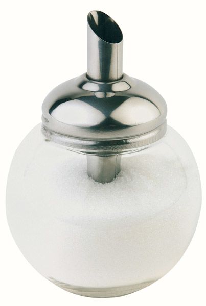 Zuckerdosierer D: 8,5 cm, H: 12 cm, 0,15 ltr., Behälter aus Glas, mit Dosierrohr