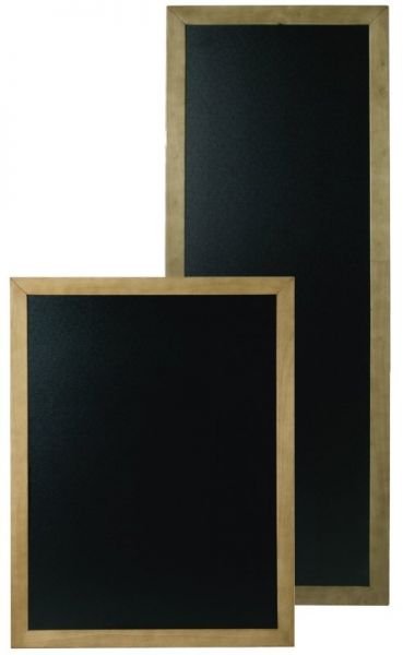 Wandkreidetafel, PVC Kunststoff, Buchenholz, teakfarben, 120 x 56 cm