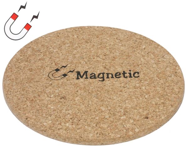Korkuntersetzer mit Magnet, D: 19,5 cm, H: 1 cm
