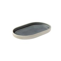 Playground, Steinzeug - NARA Grau : Platte oval, 18 cm Playground, Steinzeug - NARA Grau : Platte oval, 18 cm