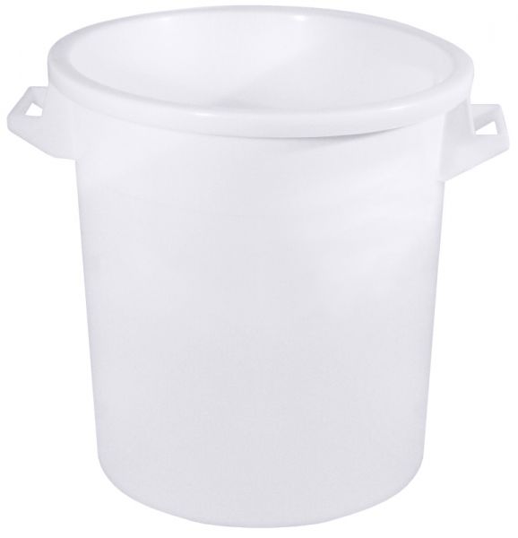 Kunststofftonne, zwei Griffe, stapelbar, HDPE, weiss, I: 75 ltr., D: 44,5 cm, H: 57 cm