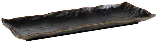 Tablett MARONE 39 x 16 cm, H: 3 cm, Melamin, schwarz, brauner Rand