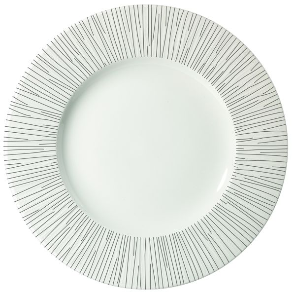 Churchill, Bamboo - Teller flach breite Fahne, uni/ weiss, 27,2 cm