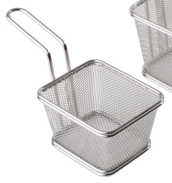 Servier-Frittierkorb SNACKHOLDER 10 x 8,5 cm, H: 6,5 cm Edelstahl, Griff 9 cm