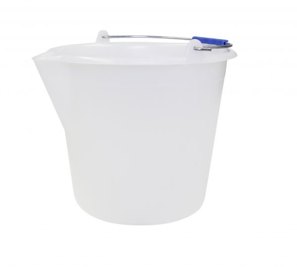 Eimer m. Henkel, LDPE weiss-natur, D: 320 mm, H: 290 mm, Inhalt: 15 ltr.