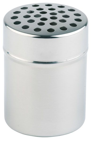 Käse und Gewürzstreuer D: 5,5 cm, H: 7,5 cm, Behälter aus Edelstahl, 0,15 ltr., Löcher D: 5 mm