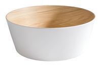 Schale FRIDA, Melamin, D: 26,5 cm, H: 10,5 cm, I: 3,4 ltr., innen: Holzoptik, außen: weiss Schale FRIDA, Melamin, D: 26,5 cm, H: 10,5 cm, I: 3,4 ltr., innen: Holzoptik, außen: weiss