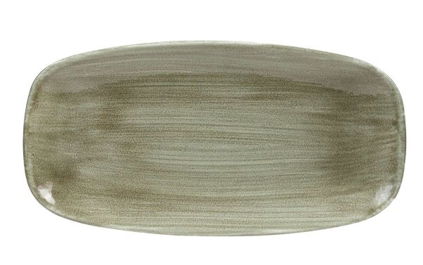 Churchill, Stonecast Patina : Burnished Green - Chefs Platte rechteckig, 29,8 x 15,3 cm