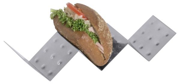 Snackablage mit 3 Fächern, matt, Edelstahl, 33 x 8 x 5,5 cm