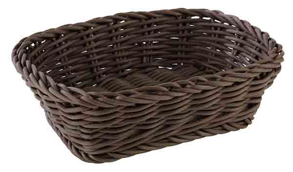 Korb, rechteckig 19 x 13 cm, H: 6 cm, PP, Fb. Braun