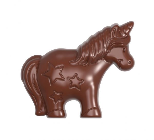 Schokoladen- Form Einhorn, Doppelform, 275 x 135 mm, 1 x 4 Stück 80 x 68,6 x 16,5 mm