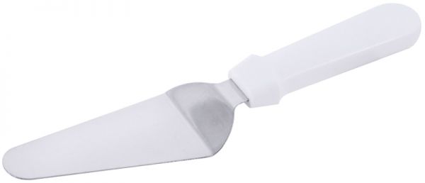 Tortenheber mit weißem Griff, EdSt., 14 x 6 cm, L: 27,5 cm
