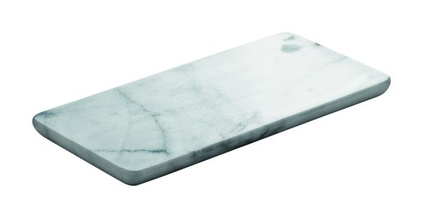 Playground, Marmor - Platte weiss eckig 18 x 9 cm/ 1,1 cm