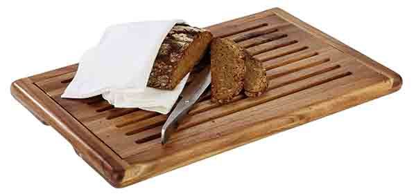Brotschneidebrett AKAZIA, 53 x 32,5 cm, H: 2 cm, Akazienholz, auf 4 Antirutschfüßen stehend