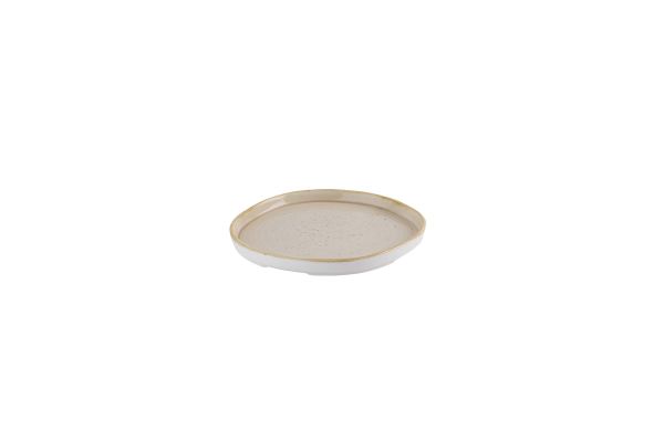 Churchill, Stonecast : Nutmeg Cream - Teller flach organisch m. erhöhten Rand, 21 x 2 cm