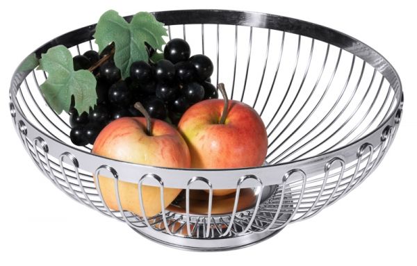 Brot-, Obstkorb, rund, Edelstahl, D: 24,5 cm, H: 10 cm