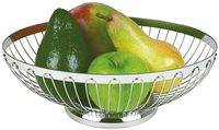 Brot- u. Obstkorb, oval 20 x 15 cm, H: 7 cm, 18/8 Edelstahl Brot- u. Obstkorb, oval 20 x 15 cm, H: 7 cm, 18/8 Edelstahl