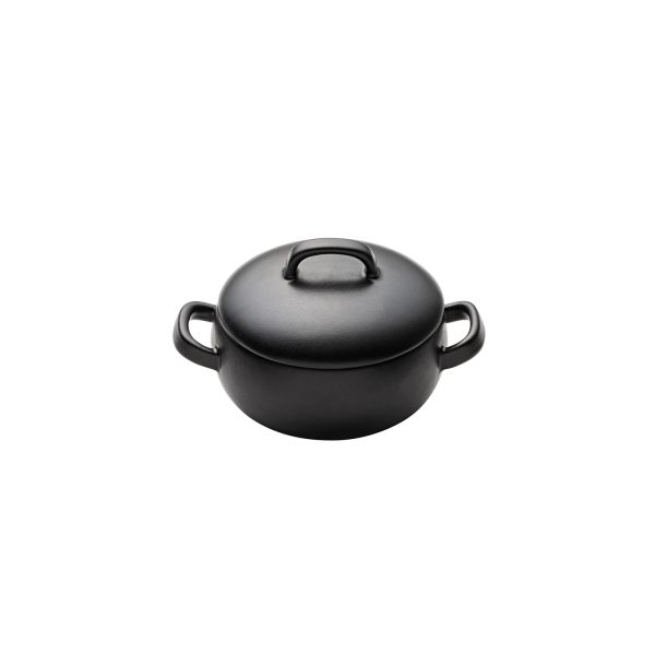 Playground, Steinzeug - Cocotte Cosy m. Dkl., schwarz, 15 cm/ 0,39 ltr.