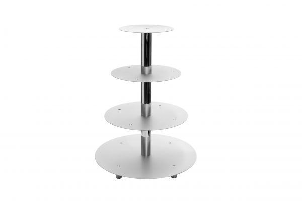 Etagen- Tortenständer, Alu, 4 Etagen: 20/ 26/ 32/ 40 cm, H: 54,6 cm