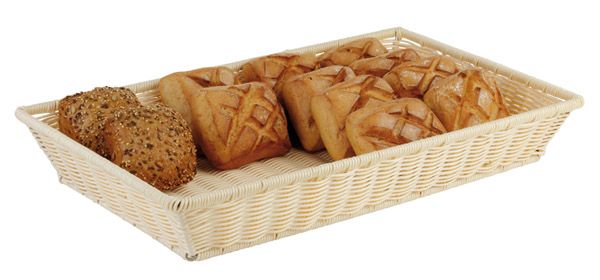 GN 1/1 Buffetkorb 53 x 32,5 cm, H: 8 cm, PP, Fb. hellbeige